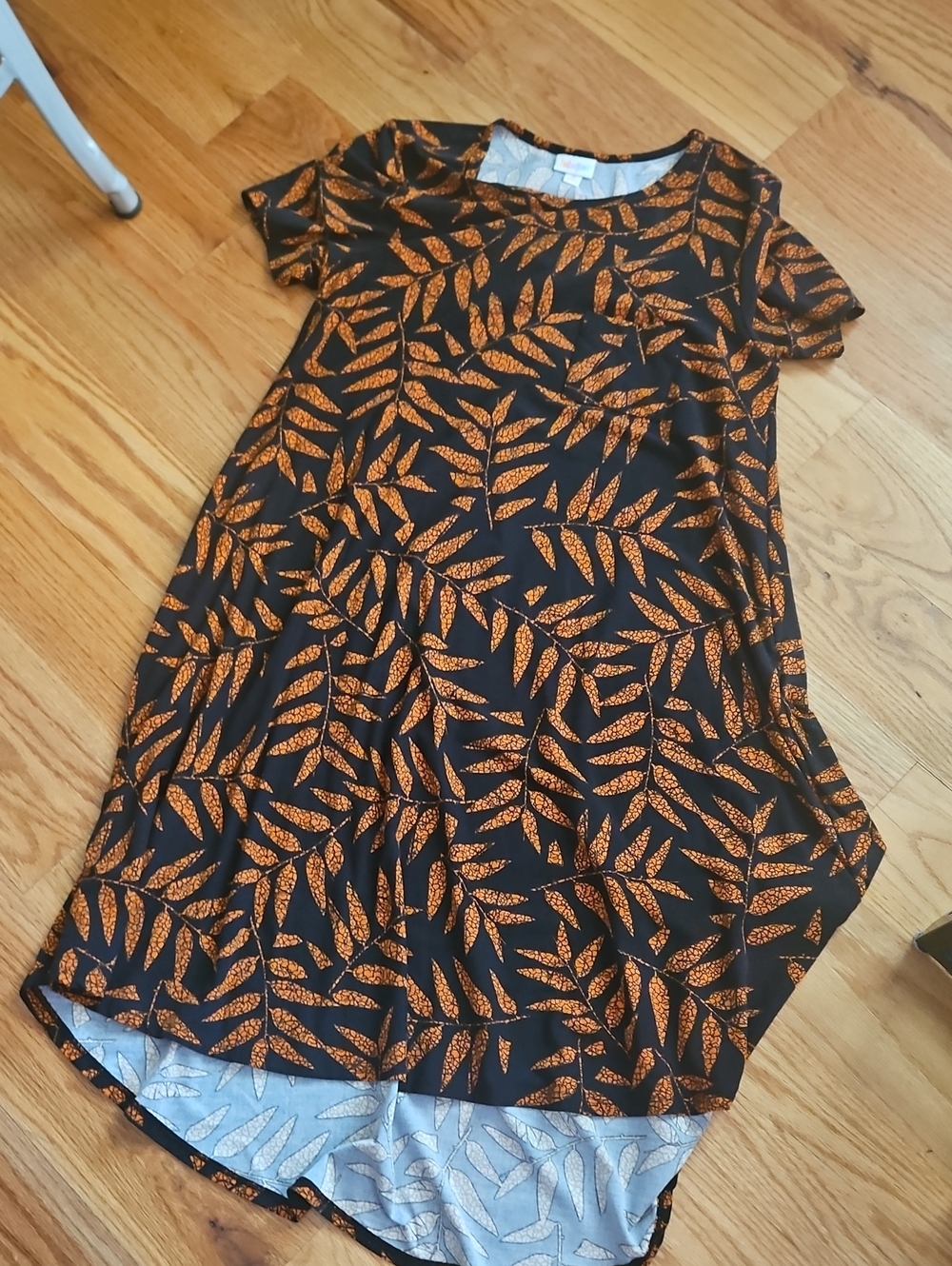 Luluroe Dress with Orange Leaf Print